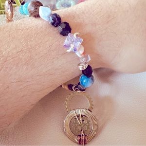 Semi-precious trinket bangle